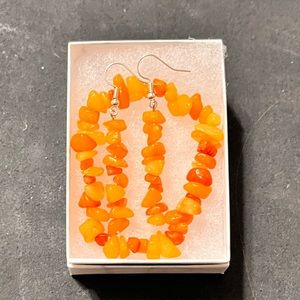 Orange Agate Jewelry Set
